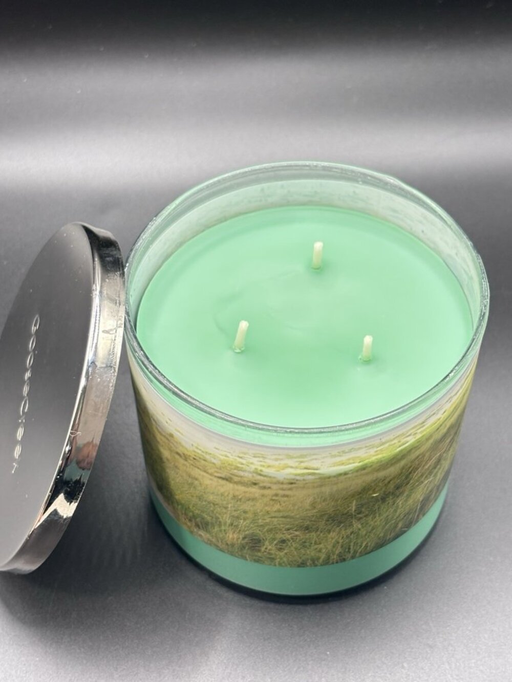 Goose Creek Green Sea Grass 3 Wick Jar Candle 14.5 oz Summer Beach Apple Pear - Picture 8 of 16